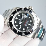 Rolex Sea-Dweller series, black dial, 43mm, silver Oyster bracelet.