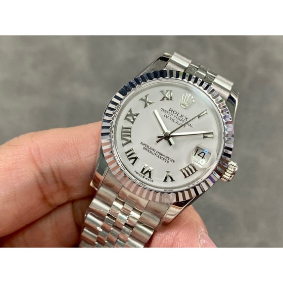Datejust series, white dial, 31mm, silver strap