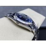 Rolex Datejust series, blue dial, silver bracelet, 41mm