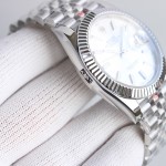 Rolex Datejust series, silver dial and silver bracelet, 41mm