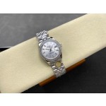Datejust series, 31mm silver dial with diamonds, silver strap