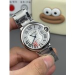 卡地亚蓝气球系列 银色表盘36mm 银色表带  机械
