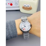 卡地亚蓝气球系列 银色表盘36mm 银色表带  机械