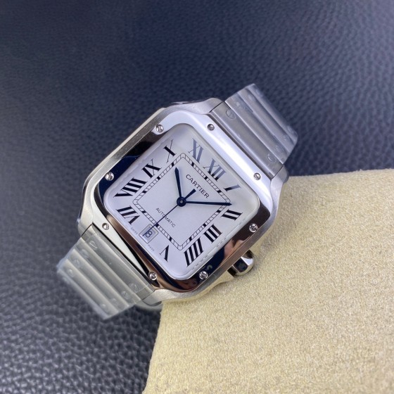 Cartier Santos Men's Mechanical Watch 47.5mm with Silver Strap