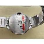 Cartier Ballon Bleu Ice Blue Dial with Diamonds, 33mm, Silver Strap, Mechanical Women's Watch