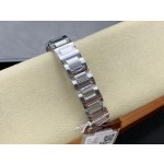 Cartier Ballon Bleu Ice Blue Dial with Diamonds, 33mm, Silver Strap, Mechanical Women's Watch