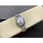 Datejust series, 31mm silver dial with diamonds, silver strap