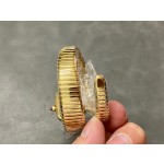 Bulgari Serpentl Collection: White dial with diamonds and gold snake bezel
