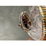 Bulgari Serpentl series, white dial, gold and silver two-tone snake bezel