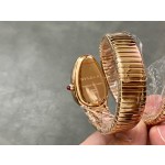 Bulgari Serpenti series, white dial, rose gold snake bezel