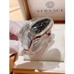 Bulgari Serpentl Collection: Black dial with diamonds and silver snake bezel