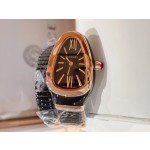 Bulgari Serpentl series: Black dial, rose gold bezel, black snake ring
