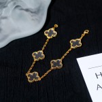 Four-leaf clover white crystal five-flower bracelet