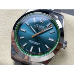 Geomagnetic series men's watch, blue dial, silver bezel, 40mm, silver Oyster bracelet.