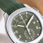Patek Philippe Aquanaut, green dial, platinum case, 42.2mm.