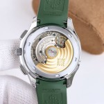 Patek Philippe Aquanaut, green dial, platinum case, 42.2mm.
