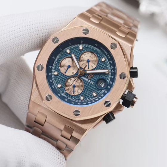Audemars Piguet Royal Oak Offshore collection: 42mm case diameter, 14mm thickness.